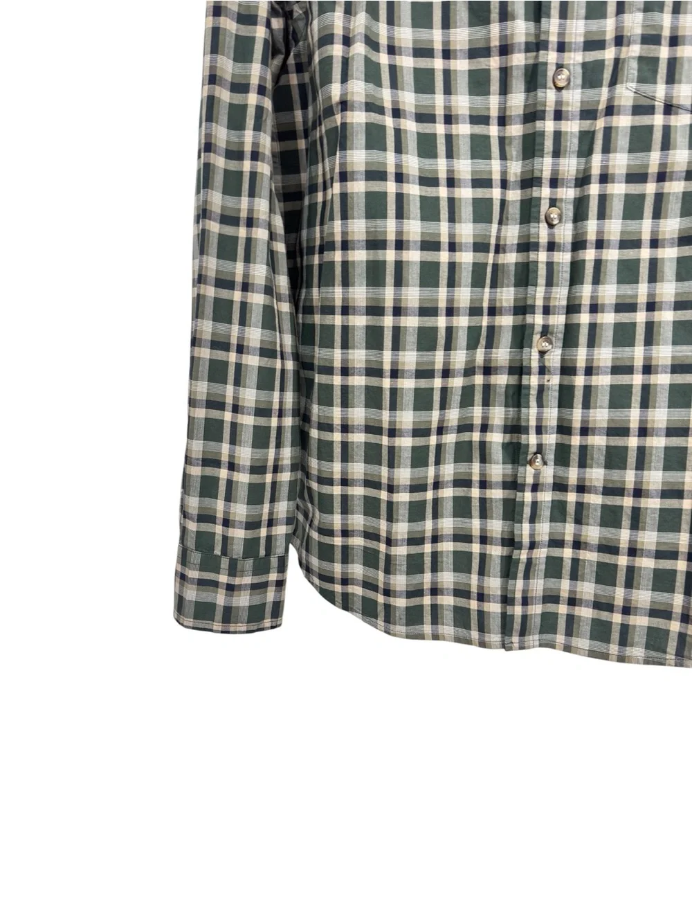 Banana Republic Untucked Fit Green Plaid Button Down Shirt Men’s Medium